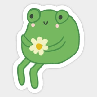 Frog Birthday Cake Meme - Cute Cottagecore Aesthetic Frog Toad Sitting with Flower Sticker